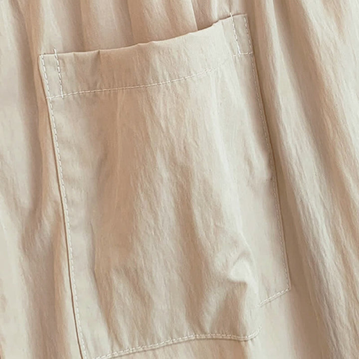 Buddha Stones Spring Summer Casual Drawstring Solid Cropped Women's Wide Leg Pants With Pockets - image 8