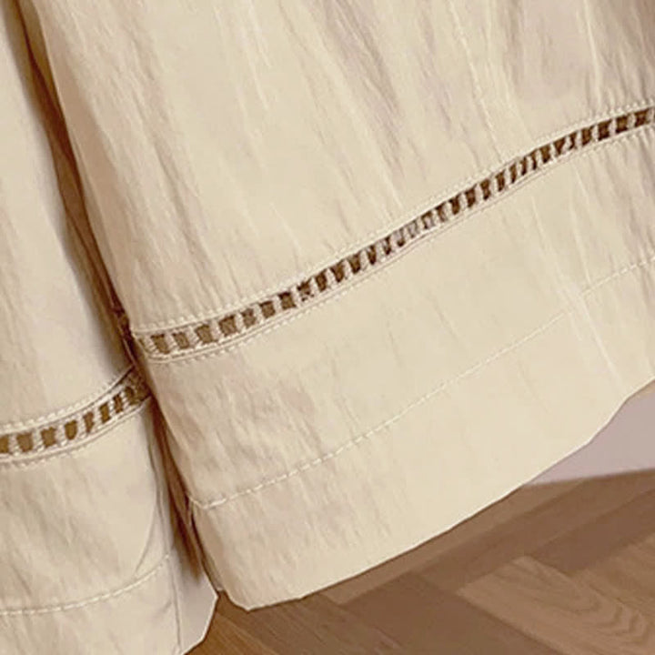 Buddha Stones Spring Summer Casual Drawstring Solid Cropped Women's Wide Leg Pants With Pockets - image 10