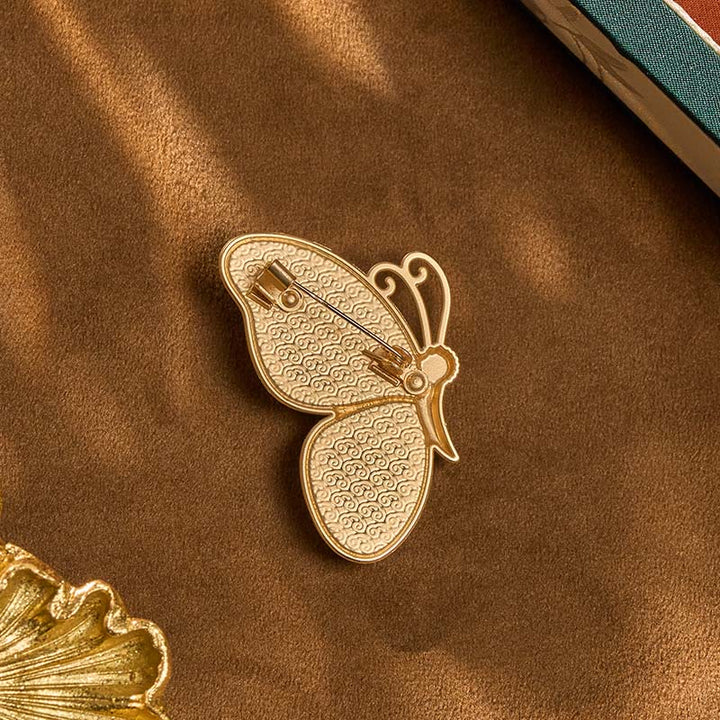 Buddha Stones Song Brocade Purple Butterfly Transformation Handmade Harmony New Chinese Brooch - image 5