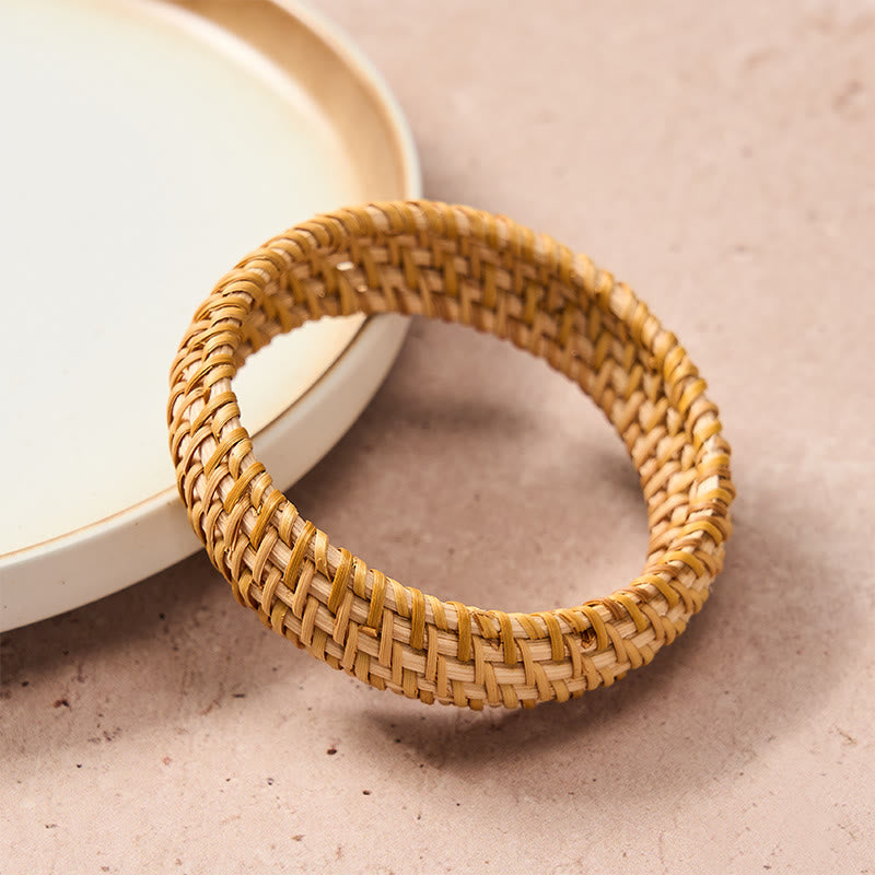 Buddha Stones Handwoven Rattan Bohemian Resort Wide Bracelet Bangle - image 5