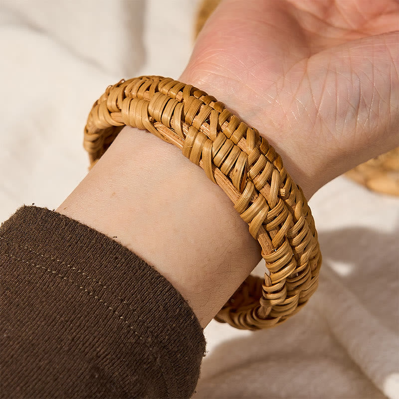 Buddha Stones Handwoven Rattan Bohemian Resort Wide Bracelet Bangle - image 10