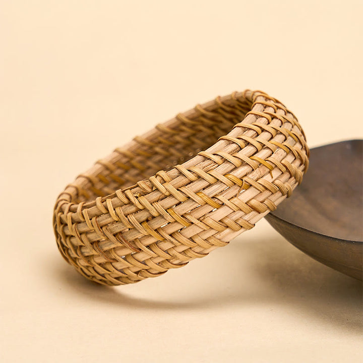 Buddha Stones Natural Rattan Protection Hand-Woven Boho Wide Bracelet Bangle - image 2