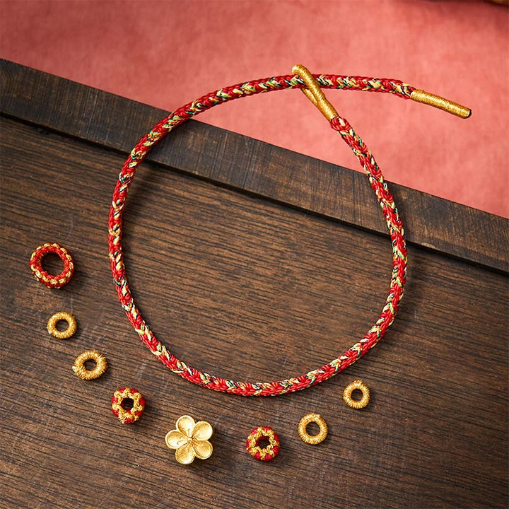 Buddha Stones Hand-Woven Red String Koi Fish Flower Protection Bracelet - image 13