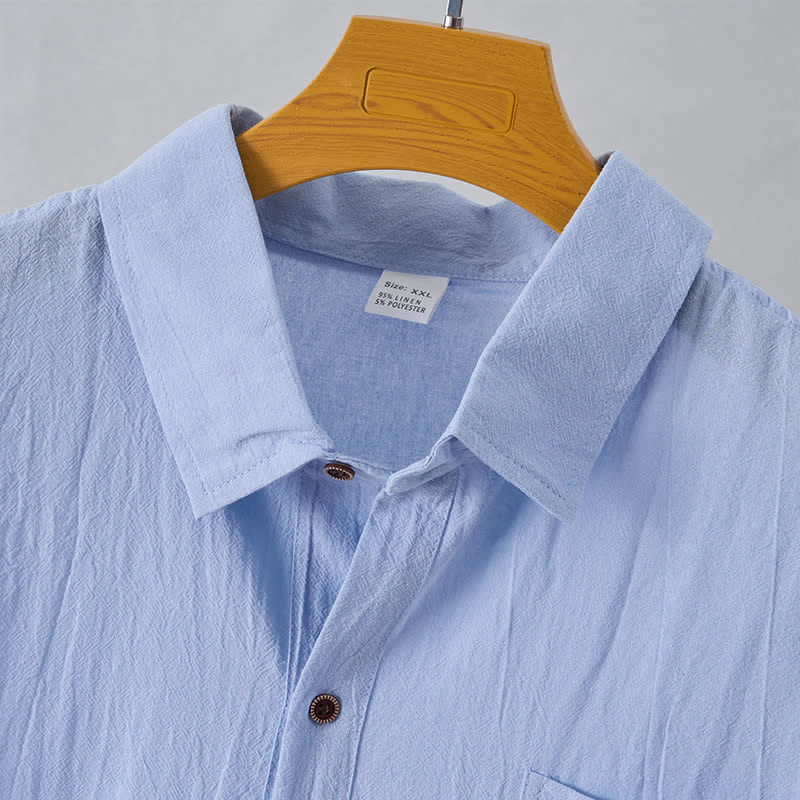 Buddha Stones Summer Casual Minimalist Button-Up Solid Men's Sleeveless Shirts - image 21