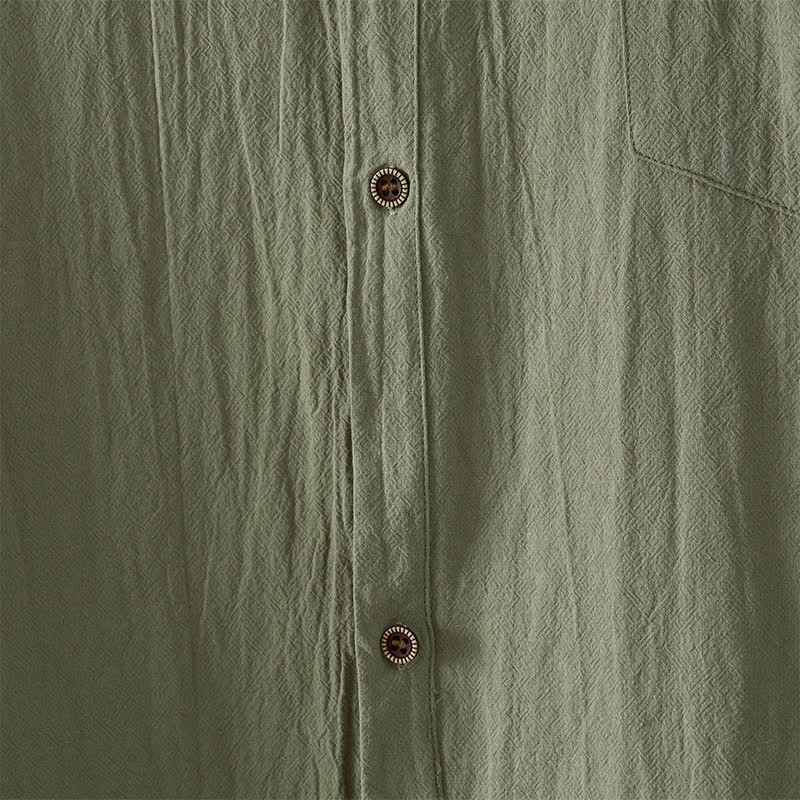 Buddha Stones Summer Casual Minimalist Button-Up Solid Men's Sleeveless Shirts - image 12