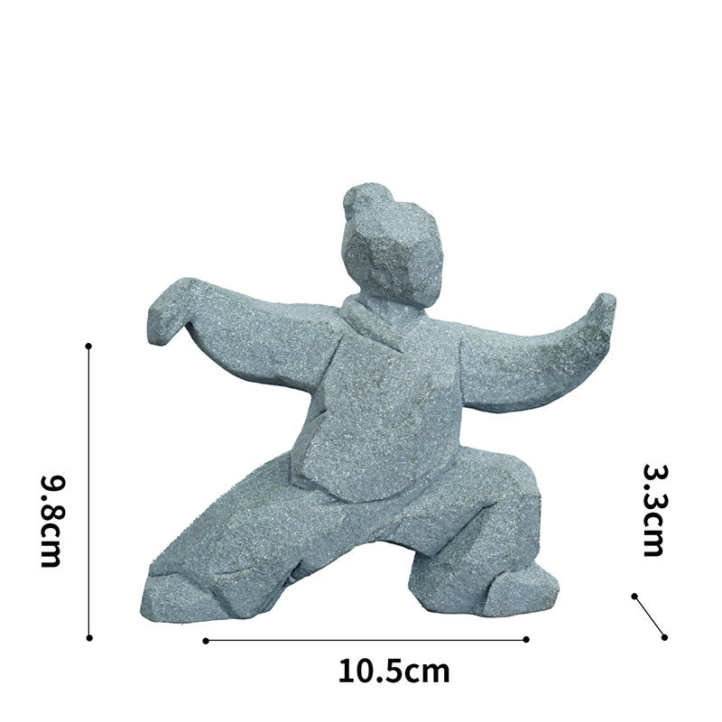 Buddha Stones Resin Yin Yang Balance Tai Chi Figure Mindful Living Decor - Side Stance 10.5 × 3.3 × 9.8 cm - image 1