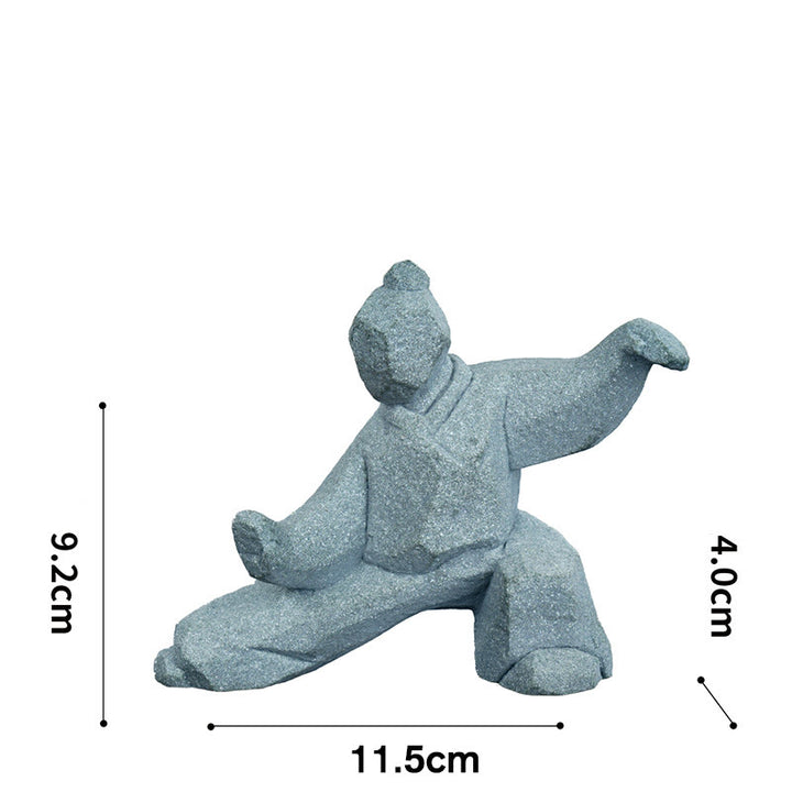 Buddha Stones Resin Yin Yang Balance Tai Chi Figure Mindful Living Decor - Low Stance 11.5 × 4 × 9.2 cm - image 9