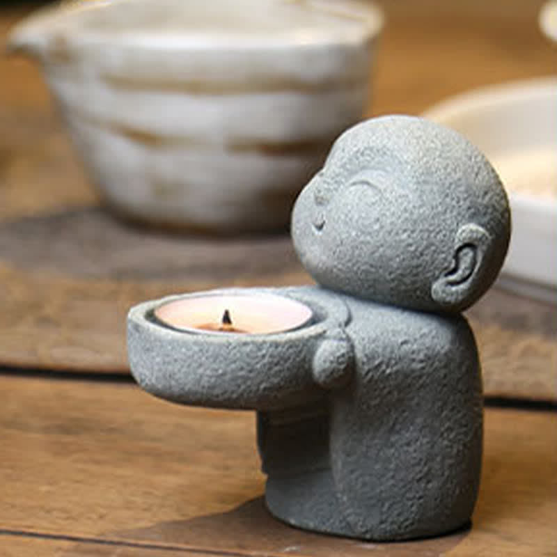 Buddha Stones Resin Buddha Serenity Candle Holder Statue Decor Without Candle - image 9