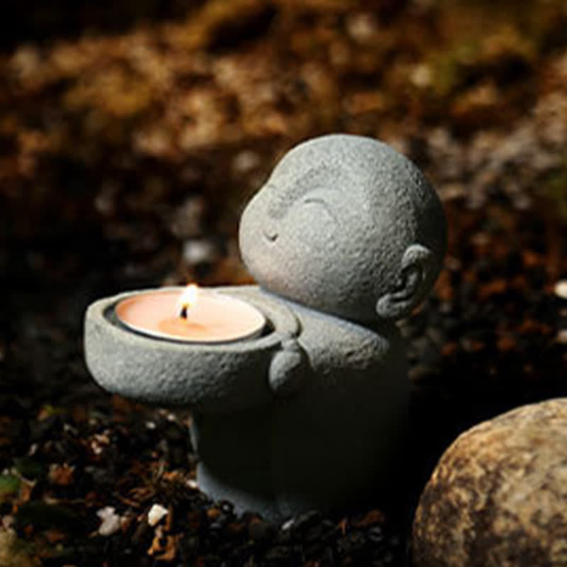Buddha Stones Resin Buddha Serenity Candle Holder Statue Decor Without Candle - image 3