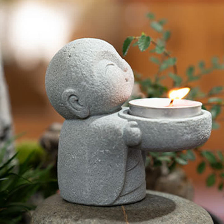 Buddha Stones Resin Buddha Serenity Candle Holder Statue Decor Without Candle - image 11