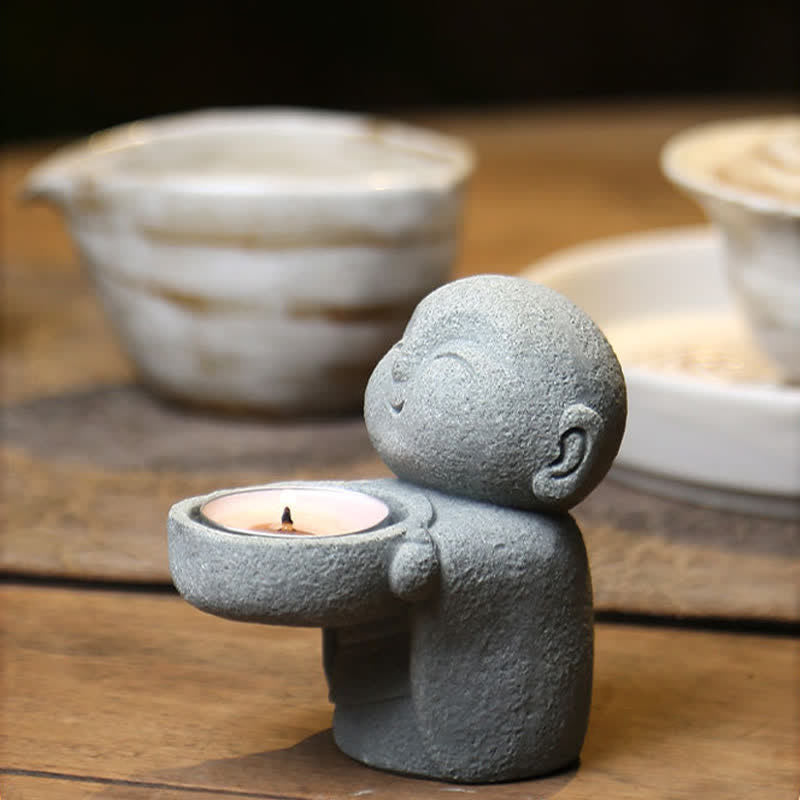 Buddha Stones Resin Buddha Serenity Candle Holder Statue Decor Without Candle - image 1
