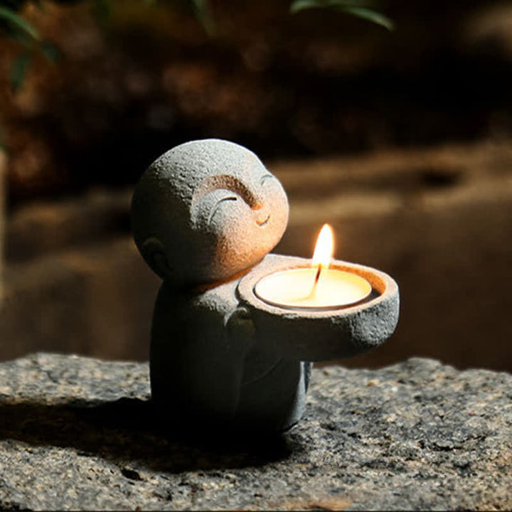 Buddha Stones Resin Buddha Serenity Candle Holder Statue Decor Without Candle - Buddha(Compassion ♥ Serenity) - image 0