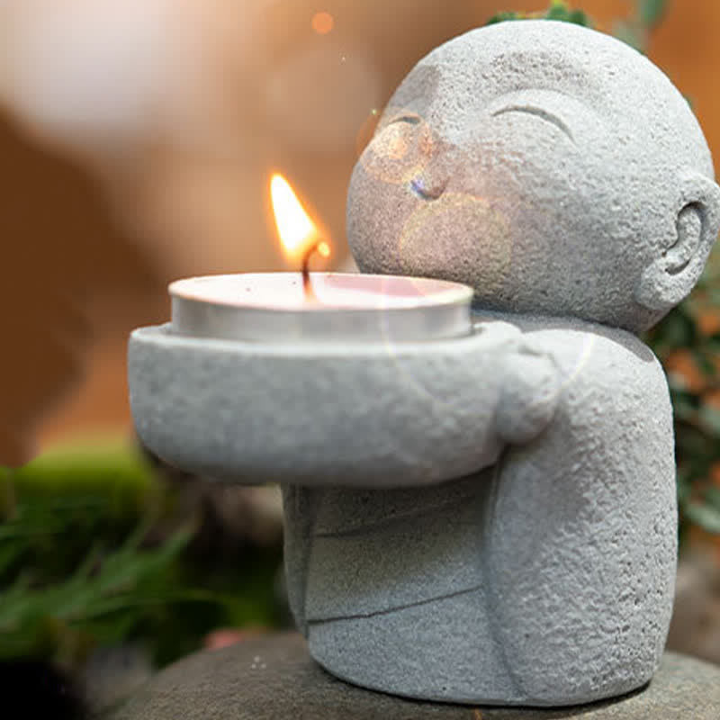 Buddha Stones Resin Buddha Serenity Candle Holder Statue Decor Without Candle - image 12