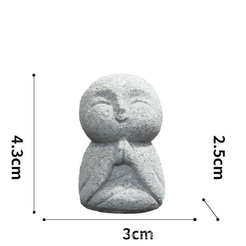 Buddha Stones Resin Small Prayer Ksitigarbha Buddha Compassion Meditation Statue - Kneeling Prayer 4.3*3.0*2.5cm - image 18