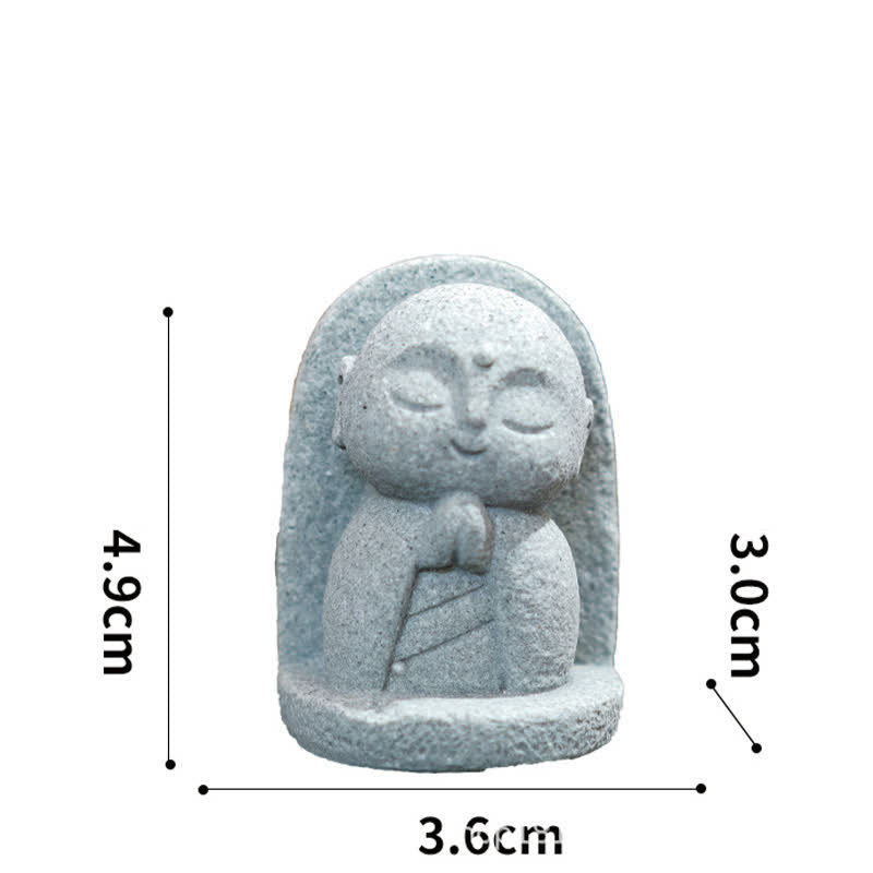 Buddha Stones Resin Small Prayer Ksitigarbha Buddha Compassion Meditation Statue - Leaning Prayer 4.9*3.6*3.0cm - image 12