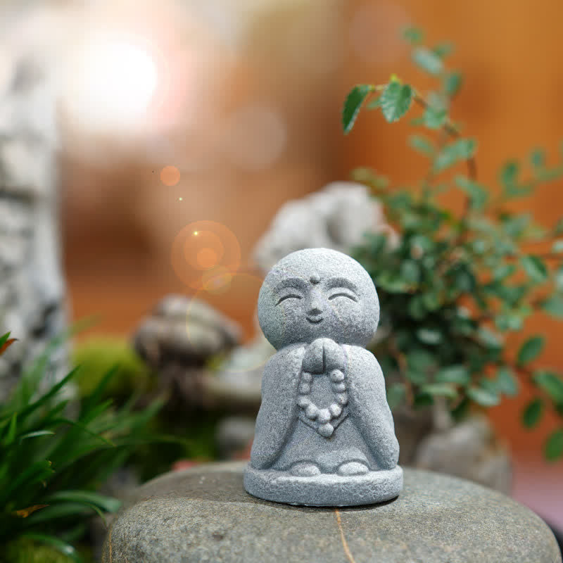 Buddha Stones Resin Small Prayer Ksitigarbha Buddha Compassion Meditation Statue - image 11