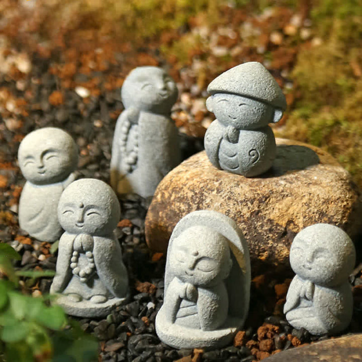 Buddha Stones Resin Small Prayer Ksitigarbha Buddha Compassion Meditation Statue - image 0
