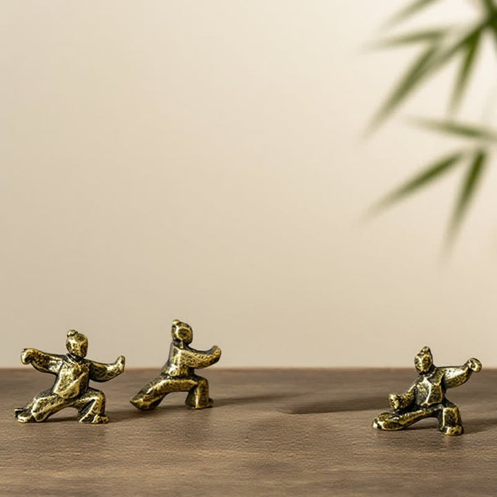 Buddha Stones Copper Harmony Tai Chi Warrior Mini Zen Decor Figurine - image 9