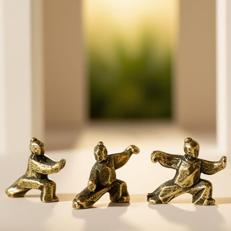 Buddha Stones Copper Harmony Tai Chi Warrior Mini Zen Decor Figurine - image 10