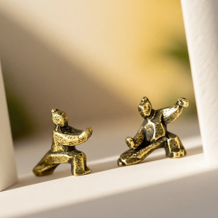 Buddha Stones Copper Harmony Tai Chi Warrior Mini Zen Decor Figurine - image 11