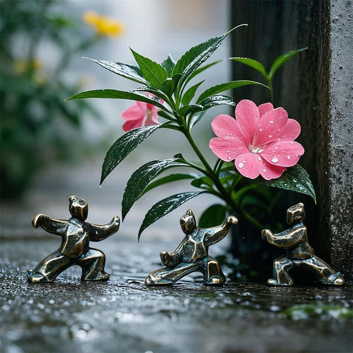Buddha Stones Copper Harmony Tai Chi Warrior Mini Zen Decor Figurine - image 6