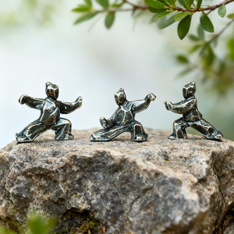 Buddha Stones Copper Harmony Tai Chi Warrior Mini Zen Decor Figurine - image 5