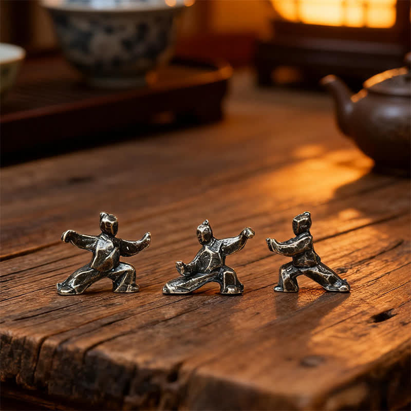 Buddha Stones Copper Harmony Tai Chi Warrior Mini Zen Decor Figurine - image 7
