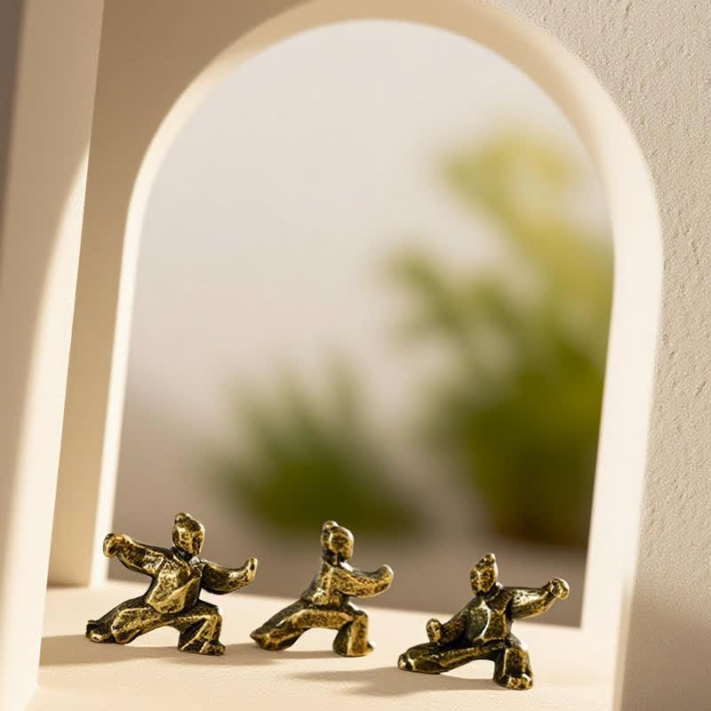 Buddha Stones Copper Harmony Tai Chi Warrior Mini Zen Decor Figurine - image 16