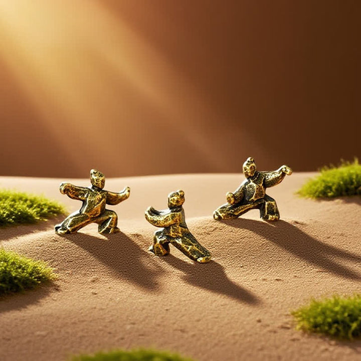Buddha Stones Copper Harmony Tai Chi Warrior Mini Zen Decor Figurine - image 15
