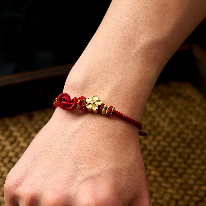 Buddha Stones Flower Braided Rope Knot Adjustable Bracelet - image 6