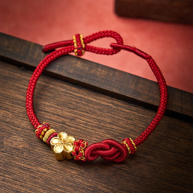 Buddha Stones Flower Braided Rope Knot Adjustable Bracelet - image 1