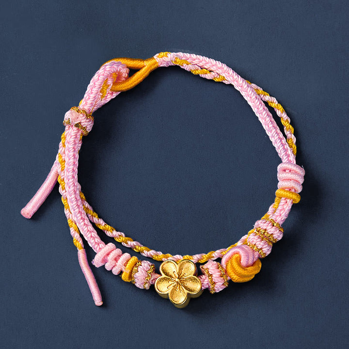 Buddha Stones Flower Braided Rope Knot Double Wrap Adjustable Bracelet - image 8
