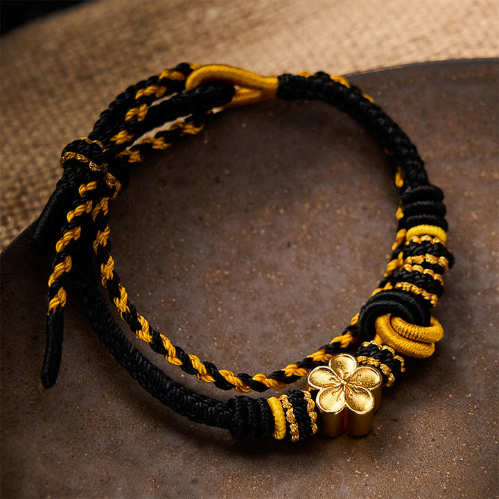 Buddha Stones Flower Braided Rope Knot Double Wrap Adjustable Bracelet - image 13