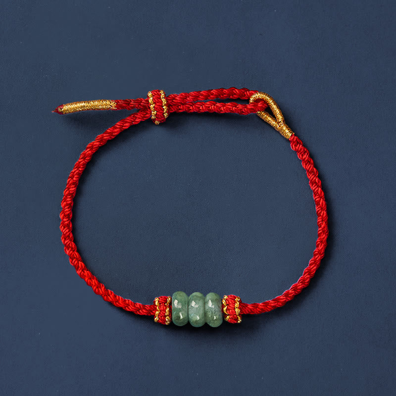 Buddha Stones Handmade Braided Red String 3mm Jade Beads Protection Adjustable DIY Bracelet - image 13