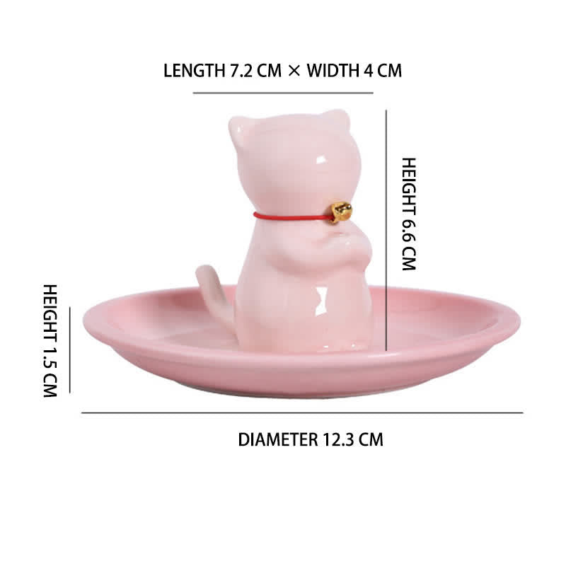 Buddha Stones Ceramic Kawaii Cat Incense Burner with Ash Catching Tray Without Incense - image 7