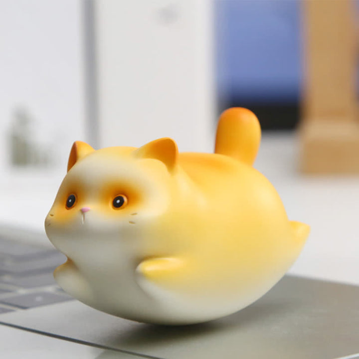 Buddha Stones Resin Cute Wobble Cat Happiness Cartoon Animal Decor - Orange Cat - Resin (Protection ♥ Stability Energy) - image 12