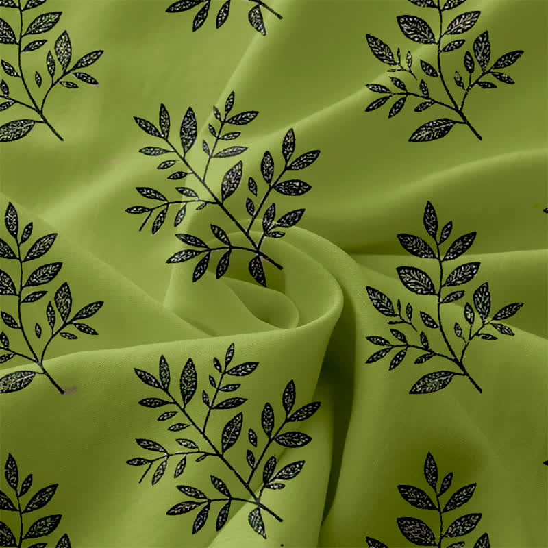 Buddha Stones Summer Casual Botanical Leaves Pattern Women's Summer Sleeveless Midi Dress With Pockets - image 3