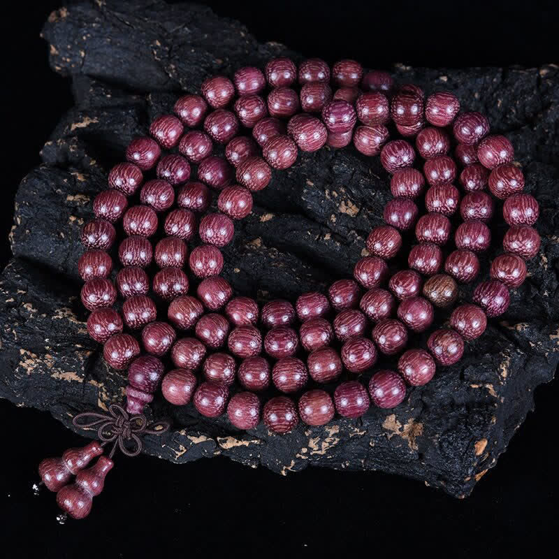 Buddha Stones Natural Peltogyne Gourd 108 Bead Mala - image 2