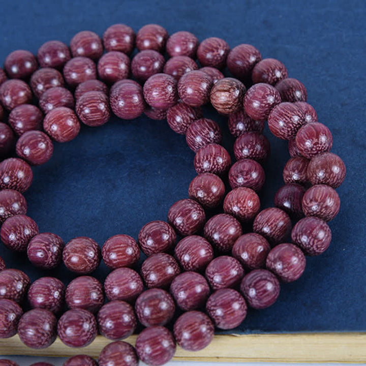 Buddha Stones Natural Peltogyne Gourd 108 Bead Mala - image 18