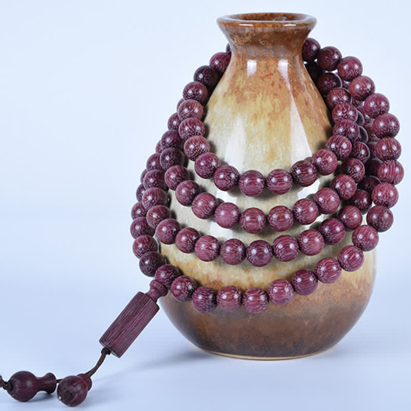 Buddha Stones Natural Peltogyne Gourd 108 Bead Mala - image 13