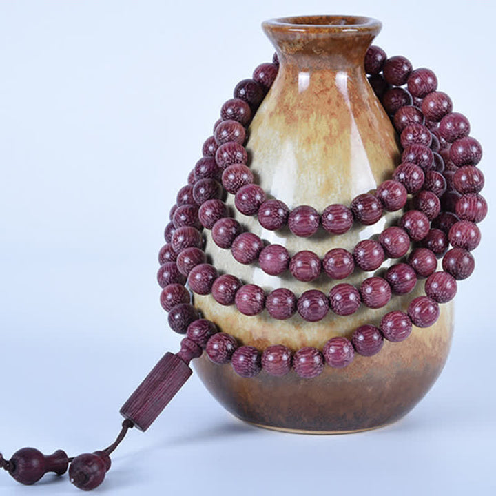 Buddha Stones Natural Peltogyne Gourd 108 Bead Mala - image 13