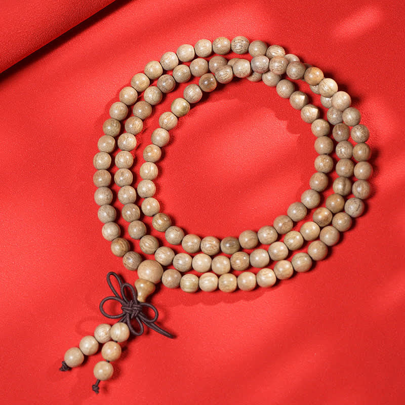 Buddha Stones Natural Camphor Wood Perseverance 108 Bead Mala - image 2