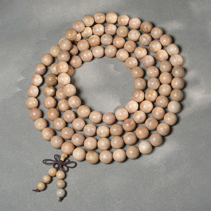 Buddha Stones Natural Camphor Wood Perseverance 108 Bead Mala - 12mm - image 9