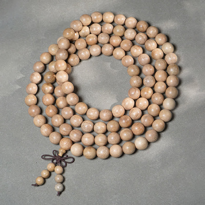 Buddha Stones Natural Camphor Wood Perseverance 108 Bead Mala - 12mm - image 9