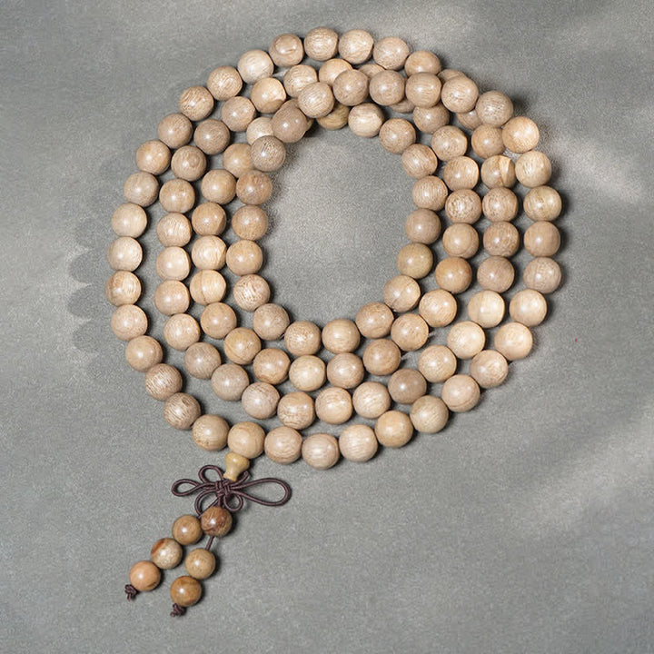 Buddha Stones Natural Camphor Wood Perseverance 108 Bead Mala - 10mm - image 8