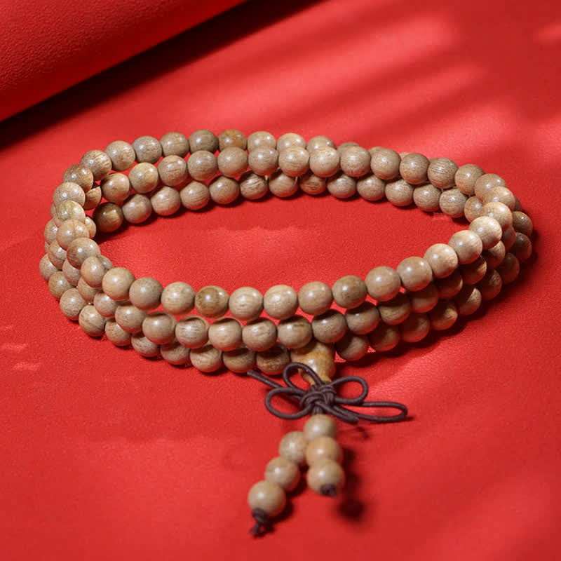 Buddha Stones Natural Camphor Wood Perseverance 108 Bead Mala - image 1