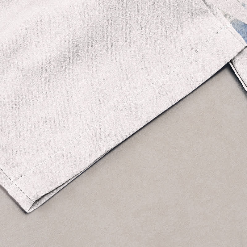 Buddha Stones Pure Cotton Graceful Iris Pattern Women's Elastic Waist Pants With Pockets - image 1
