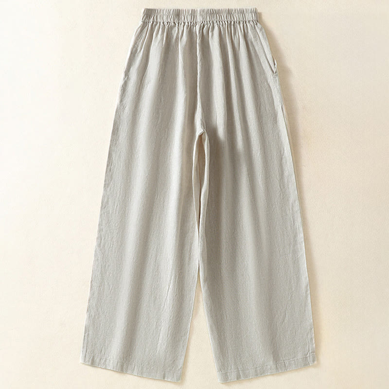 Buddha Stones Spring Summer Casual Minimalist Solid Capri Pants Women's Straight Leg Pants With Pockets - image 25
