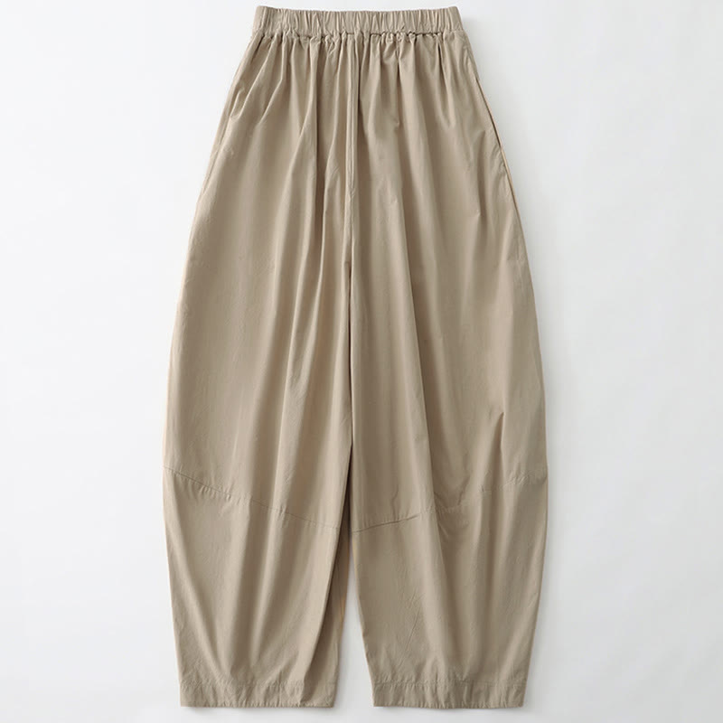 Buddha Stones Summer Casual Minimalist Solid Cropped Pants Women's Harem Pants With Pockets - image 1
