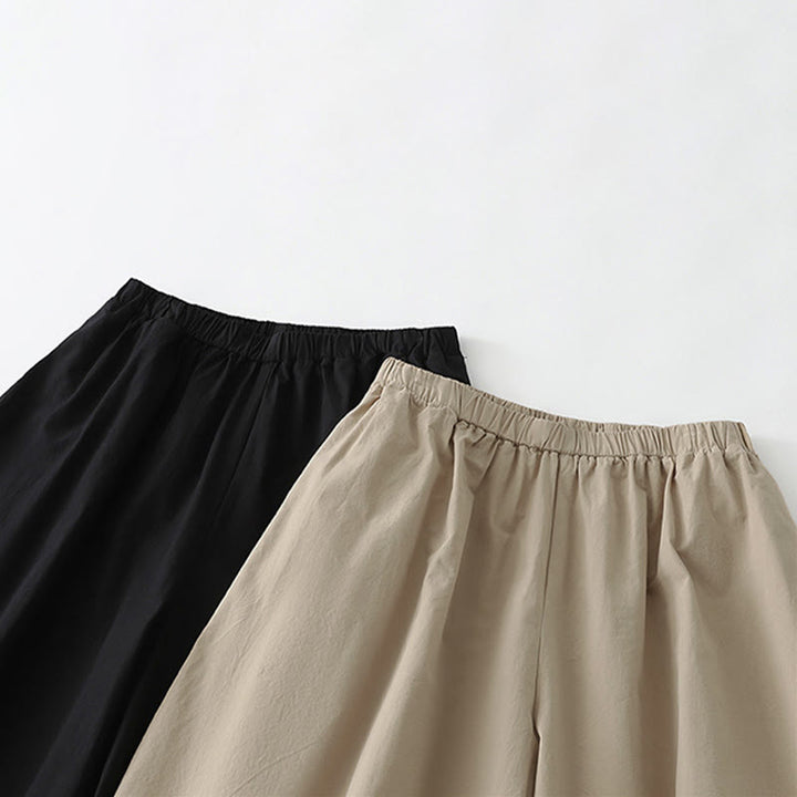 Buddha Stones Summer Casual Minimalist Solid Cropped Pants Women's Harem Pants With Pockets - image 12